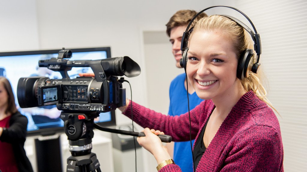 Bei einer Filmaufnahme