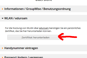 Ein eduroam-Zertifikat erhalten