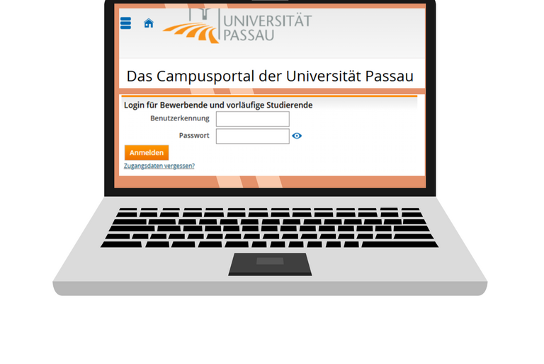 Laptop mit Anmeldung