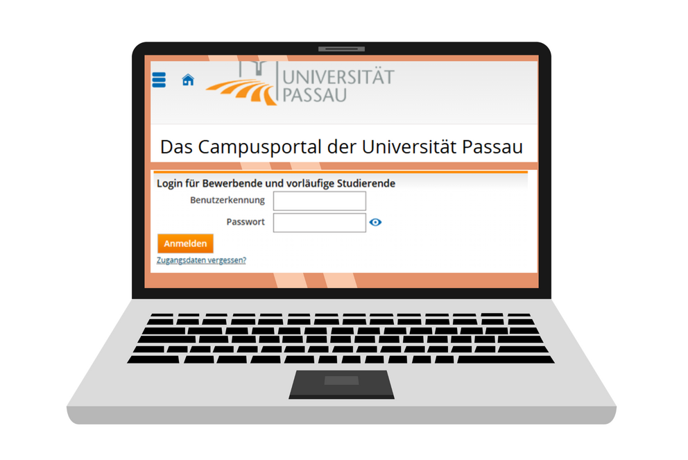 Laptop mit Anmeldung