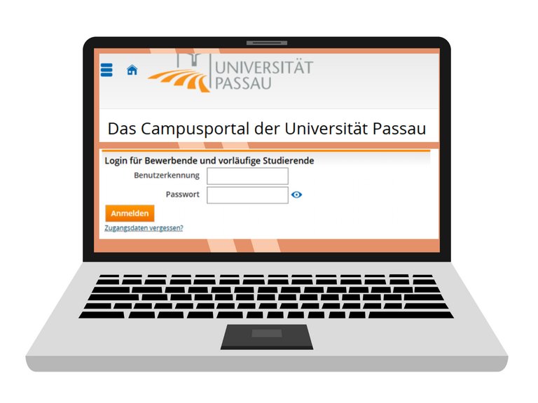 Laptop mit Anmeldung