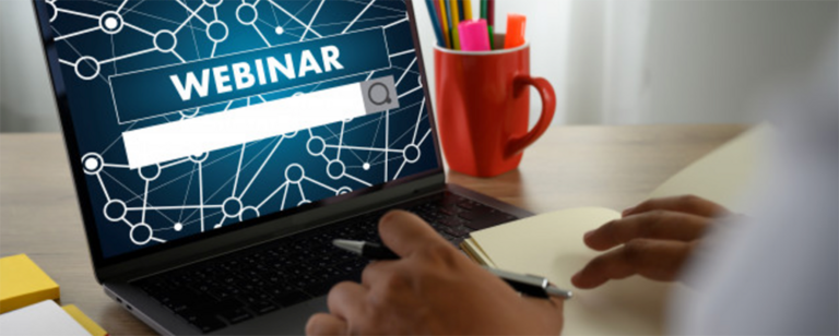 Webinar auf dem Laptop