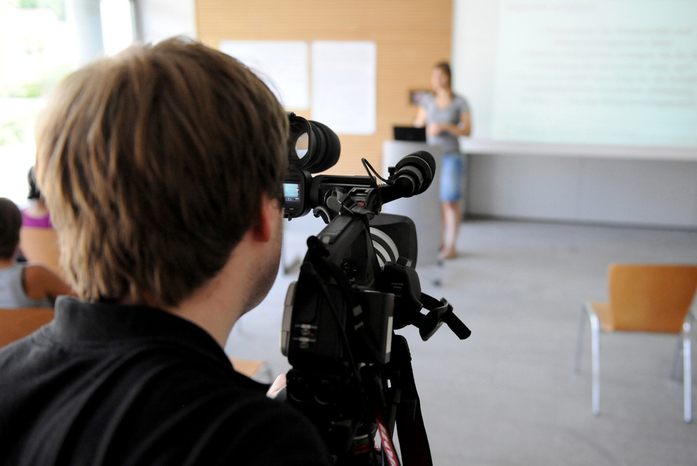 Recording a course with a video camera